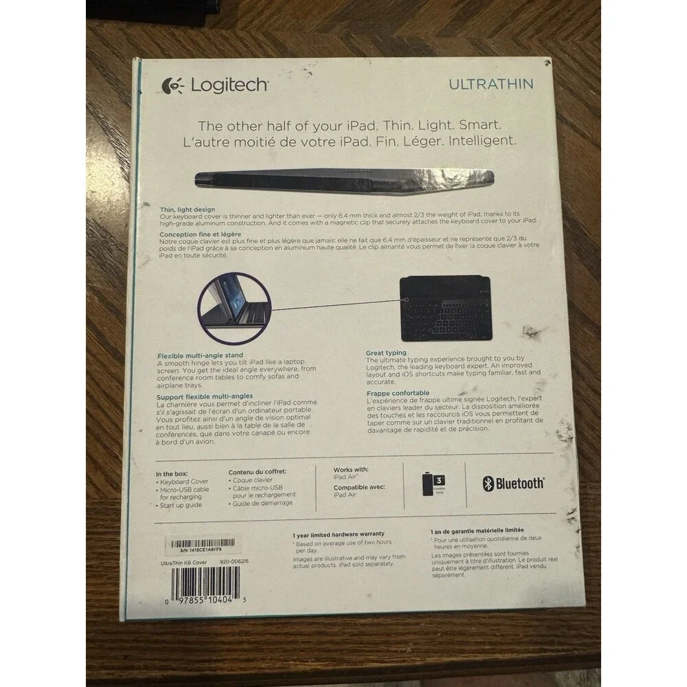 LOGITECH ULTRATHIN KEYBOARD FOLIO CASE FOR iPAD  Air